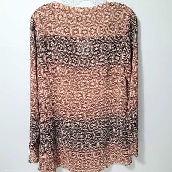 Ariat Womens Willa Top Brown Aztec Jacquard Long Sleeve Button Up Medium - Picture 2 of 7